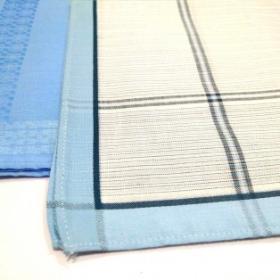 Set of 2 Ladies Women's Cotton Handkerchief Hankies Classy Gift 12" x 12" - 44